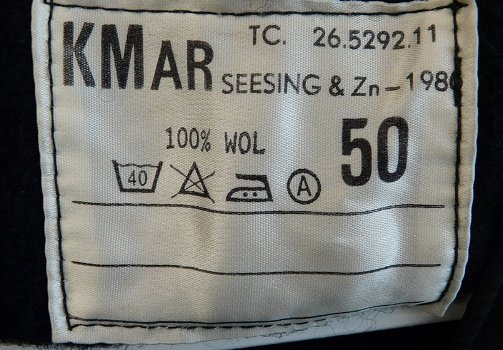 Voering, Jas, Uniform, Koninklijke Marechaussee (KMar), maat: 50, jaren'80.(Nr.1) - 3