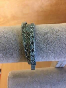 Wikkelarmband slangenprint blauw - 0