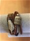 Wikkelarmband met blad strass bruin - 0 - Thumbnail