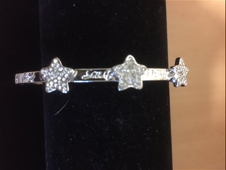 Armband sterren strass nikkelvrij zilver - 0