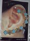 Earcuff bloem strass lichtblauw - 0 - Thumbnail