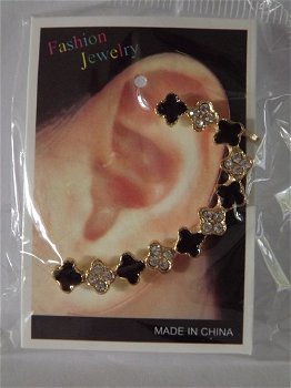 Earcuff strass zwart - 0