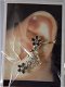 Earcuff zwart bloem strass - 0 - Thumbnail