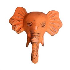 Wandhaak Olifant Oranje