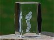 golf beeld in glas , 3d - 2 - Thumbnail