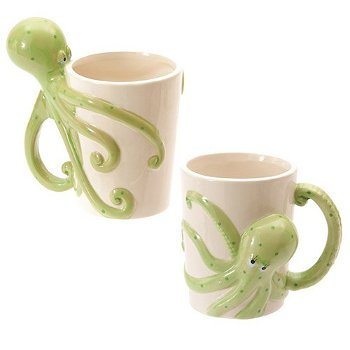 Decoratieve mok met octopus oor - 0