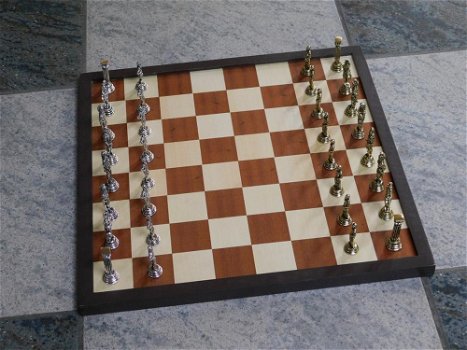 schaakspel , messing - 0