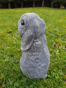 konijn , stenen tuinbeeld ,staand konijn - 3