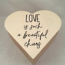 Valentijnsdag houten doos hart & quote over de liefde adv 1