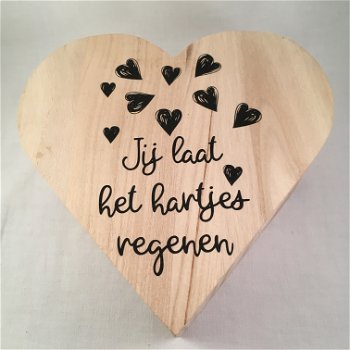 Valentijnsdag houten doos hart & quote over de liefde adv 2 - 0