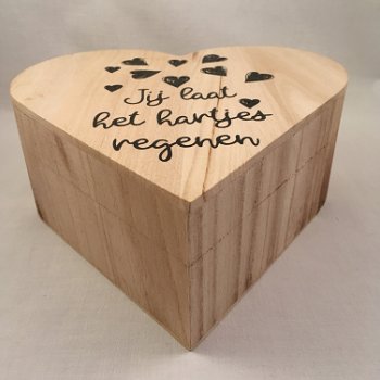 Valentijnsdag houten doos hart & quote over de liefde adv 2 - 1