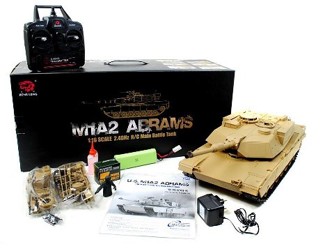 Bestuurbare tank Heng Long Abrams M1A2 2.4GHZ nieuw - 2