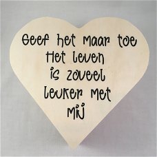 Valentijnsdag houten doos hart & quote over de liefde adv 3