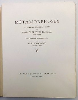 Métamorphoses 10 planches Blanche Quercy de Fronsac 1/100 ex - 2