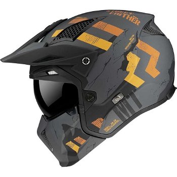 HELM MT STREETFIGHTER SV SKULL ORANJE ZWART L NEW - 5