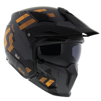 HELM MT STREETFIGHTER SV SKULL ORANJE ZWART L NEW - 6