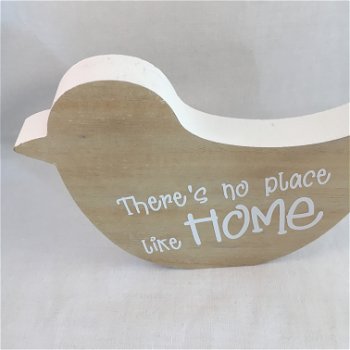 Decoratie vogel tekstbord (hout) There's no place like home - 1