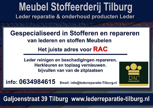 RAC Leder reparatie en Stoffeerderij Tilburg Galjoenstraat 39 - 0