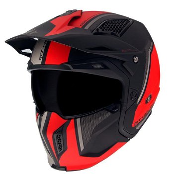 HELM MT STREETFIGHTER SV MAAT XS MOTOR/BROMMER rood zwart - 1