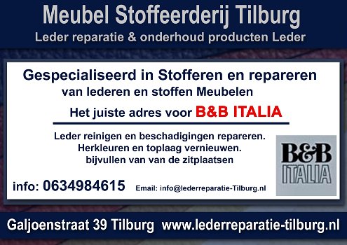 B&B ITALIA Leder reparatie en Stoffeerderij Zitmeubelen Tilburg Galjoenstraat 39 - 0