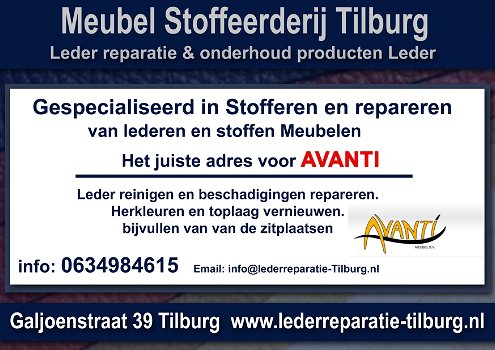 Avanti Leder reparatie en Stoffeerderij Zitmeubelen Tilburg Galjoenstraat 39 - 0