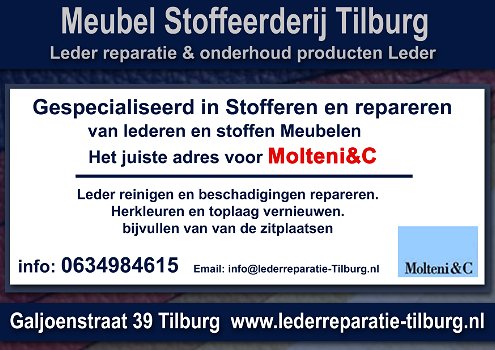 Molteni&C Leder reparatie en Stoffeerderij Zitmeubelen Tilburg Galjoenstraat 39 - 0