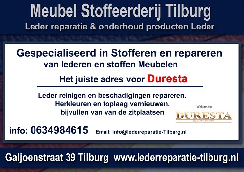 Duresta Leder reparatie en Stoffeerderij Zitmeubelen Tilburg Galjoenstraat 39 - 0
