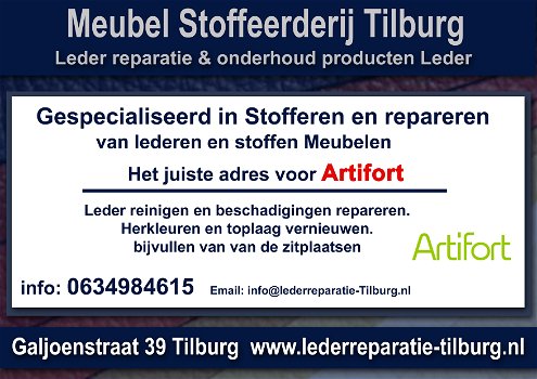 Artifort Leder reparatie en Stoffeerderij Zitmeubelen Tilburg Galjoenstraat 39 - 0