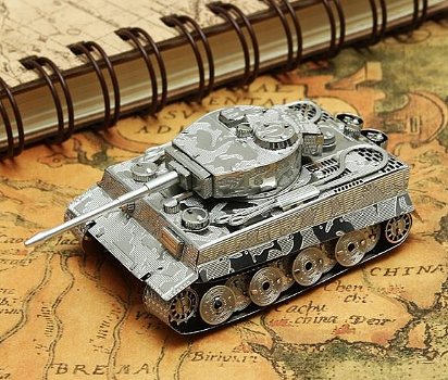 Metalen bouwpakket Tiger Tank DIY 3D Laser Cut - 1