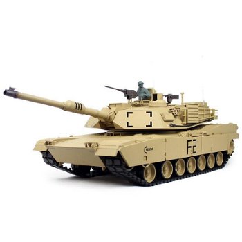 M1A2 Abrams sand BB+IR 2.4GHz met schietfunctie rook en geluid en IR 1116039181 - 0