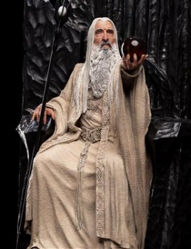 Weta LOTR Saruman the White on Throne - 5