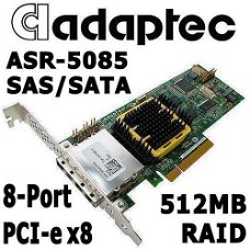 Adaptec ASR-5085 512MB 8-Port SAS SATA RAID PCI-e Controller