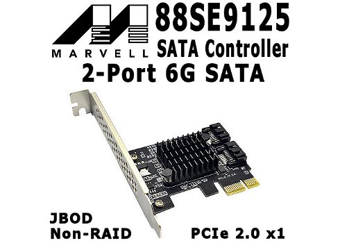 Marvell 88SE9125 2-6 Port 6G SATA PCI-e Controller - 0