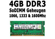 4GB DDR3 SoDIMM Laptop Geheugen | 1066-1600Mhz | PC & Apple