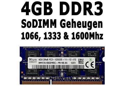 4GB DDR3 SoDIMM Laptop Geheugen | 1066-1600Mhz | PC & Apple - 1