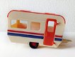 Oranje witte mini caravan - 0 - Thumbnail