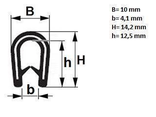 Zelfklemmend kantprofiel klembereik 2,5 - 4 mm per meter - 1