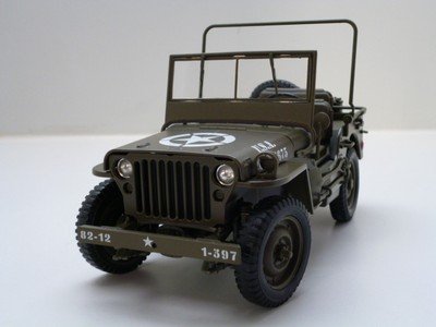 modelauto Willys Jeep US Army 1/4 Ton versie – Welly 1:18 - 0