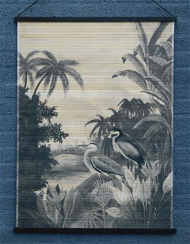 muurornament van bamboe , Reiger - 4