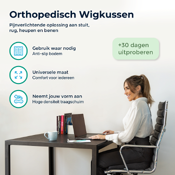 PULOQ Wigkussen – Zitkussen Orthopedisch & Ergonomisch – Stuitkussen – Premium Traagschuim - 1