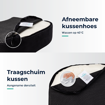 PULOQ Wigkussen – Zitkussen Orthopedisch & Ergonomisch – Stuitkussen – Premium Traagschuim - 3