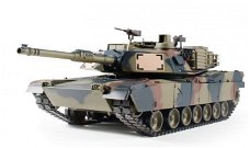 RC tank Heng Long M1A2 Abrams camo 2.4GHZ  met schietfunctie rook en geluid