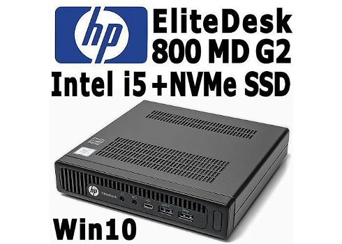 HP EliteDesk 800 MD G2, i5 3.1Ghz, 128GB NVMe SSD, 8GB, W10 - 0