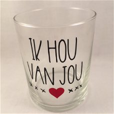 Valentijnsdag cadeau waxinelicht houder Ik hou van jou