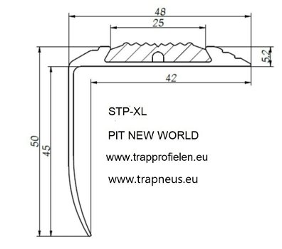 PVC www.trapneus.eu - Aluminium F-vorm trapprofiel voor laminaat-8mm, Trapneus.eu - 5