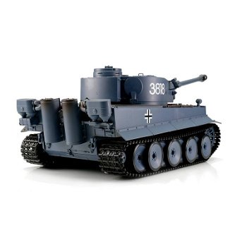 RC tank 1/16 RC Tiger I grey BB+IR 2.4GHz met schietfunctie rook en geluid en IR 1116038181 - 1