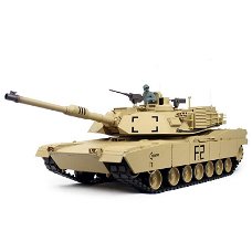 RC tank 1/16 RC M1A2 Abrams sand BB+IR 2.4GHz met schietfunctie rook en geluid en IR 1116039181