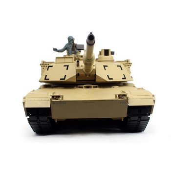 RC tank 1/16 RC M1A2 Abrams sand BB+IR 2.4GHz met schietfunctie rook en geluid en IR 1116039181 - 1