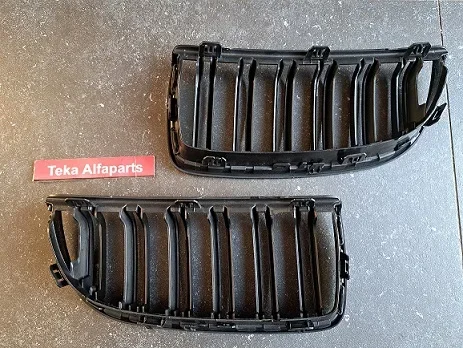 BMW E90 E91 Grill set dubbele nieren hoogglans zwart L+R - 3