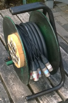 Multi-kabel 15 meter, 6 kanalen XLR - 6